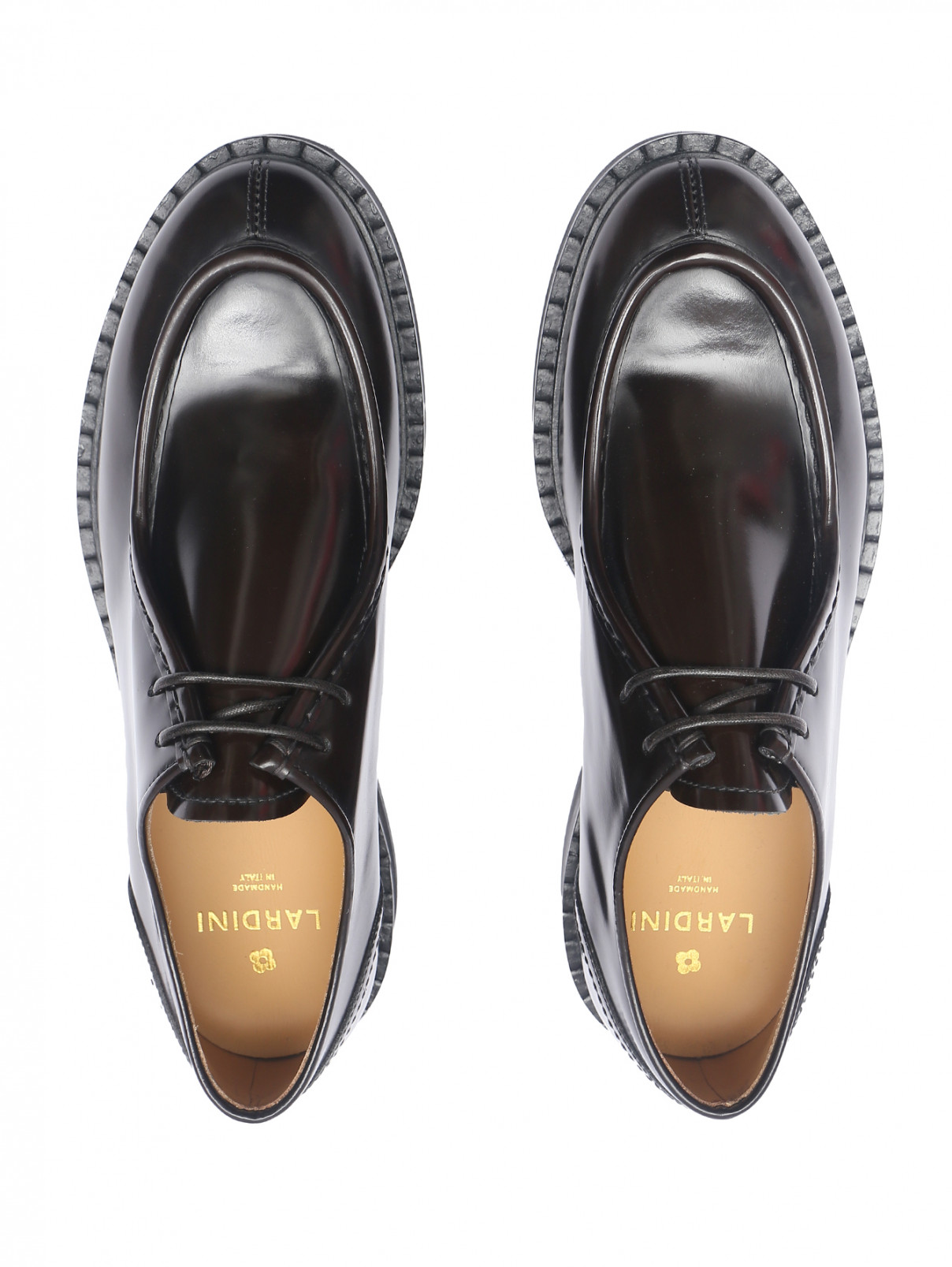 Туфли из гладкой кожи на шнуровке LARDINI  –  Обтравка4  – Цвет:  Коричневый