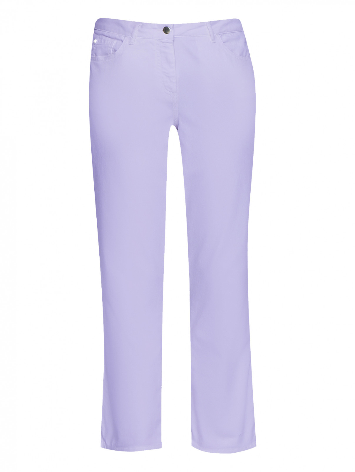Укороченные джинсы прямого кроя Persona by Marina Rinaldi  –  Общий вид  – Цвет:  Фиолетовый