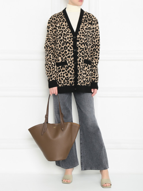 Сумка-тоут из кожи Max Mara - МодельОбщийВид