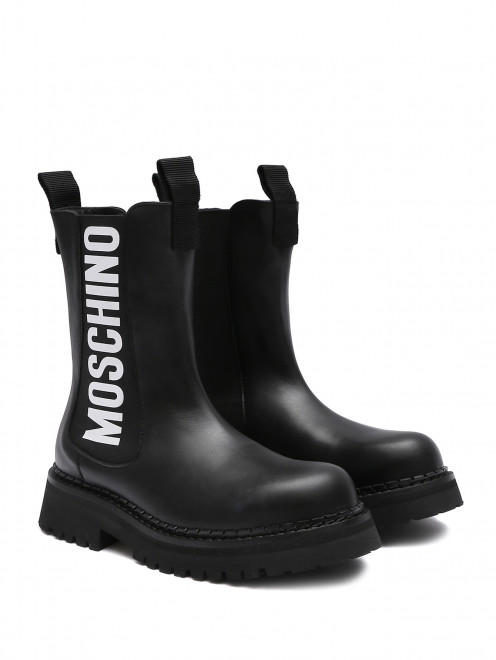 Высокие челси из кожи Moschino - Общий вид