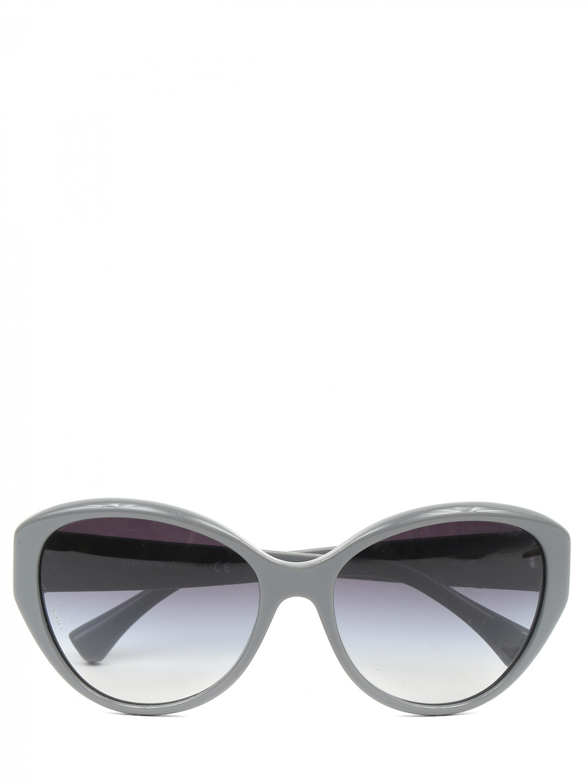 Солнцезащитные очки в пластиковой оправе Emporio Armani  –  Общий вид  – Цвет:  Серый