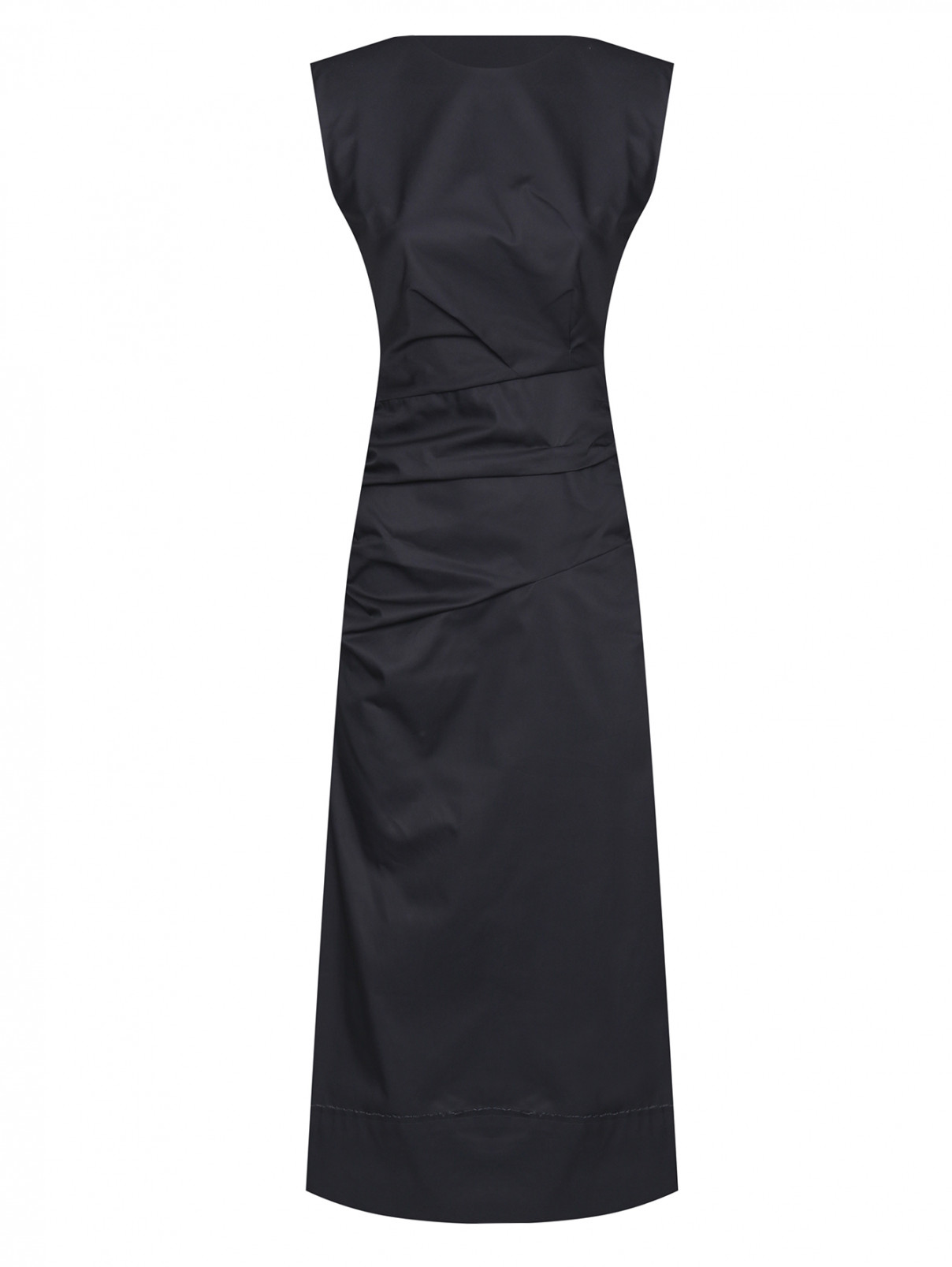 Платье-миди из хлопка с вырезом на спине Dorothee Schumacher  –  Общий вид  – Цвет:  Черный