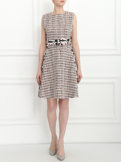 Платье-миди из фактурной ткани с вышивкой Giambattista Valli - Модель Общий вид