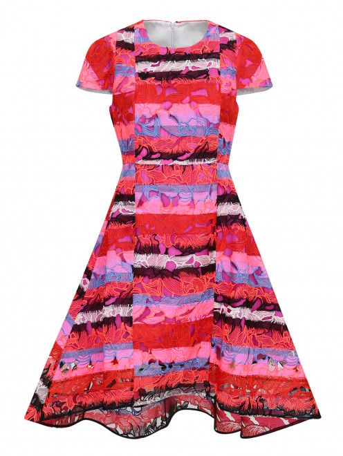 Платье асимметричного кроя из шелка с кружевной отделкой - Общий вид