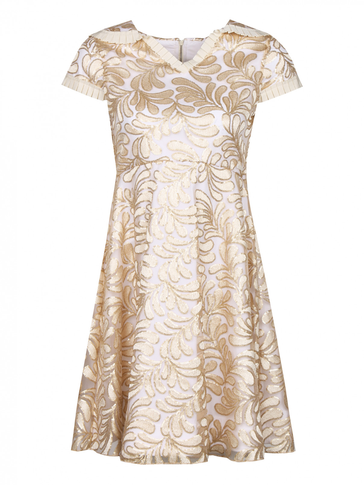 Платье расшитое пайетками MiMiSol  –  Общий вид  – Цвет:  Золотой
