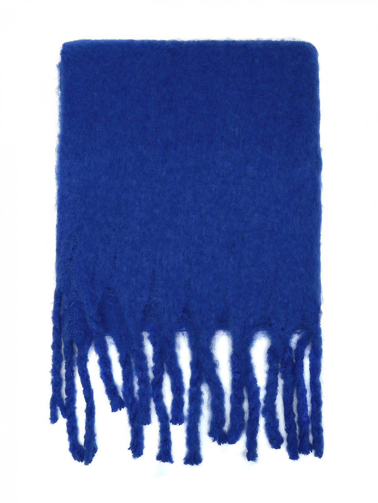 Шарф из смешанной шерсти с бахромой Max&Co  –  Общий вид  – Цвет:  Синий