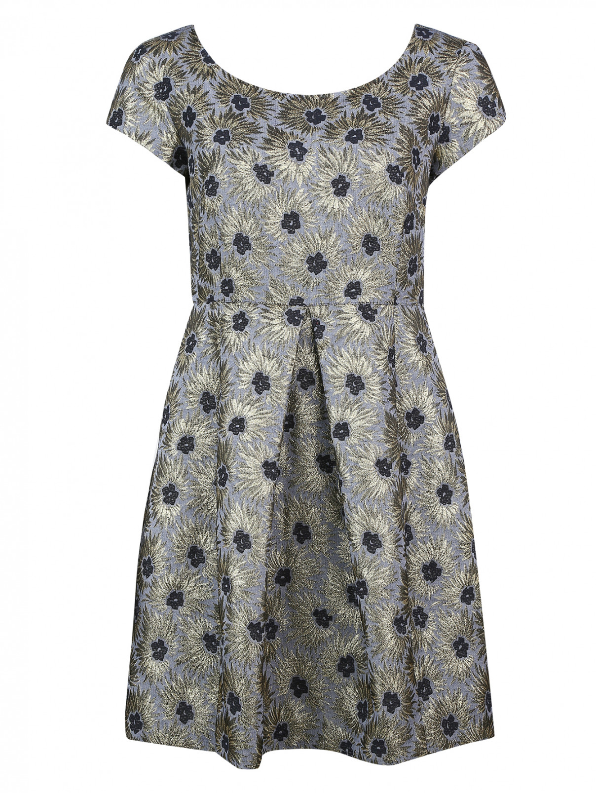 Платье с парчовым цветочным принтом Weekend Max Mara  –  Общий вид  – Цвет:  Узор