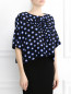 Блуза из хлопка и шелка с узором "горох" Moschino Boutique  –  Модель Верх-Низ