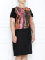 Платье-мини с контрастной отделкой Marina Rinaldi  –  Модель Верх-Низ