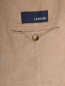 Двубортный пиджак из льна с карманами LARDINI  –  Деталь2