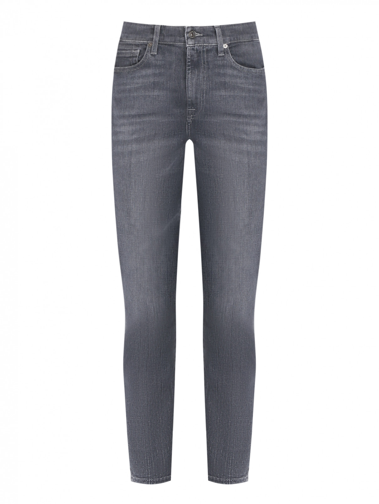Укороченные джинсы из смешанного хлопка 7 For All Mankind  –  Общий вид  – Цвет:  Серый