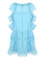 Платье из шелка и хлопка со сборкой Alberta Ferretti  –  Общий вид