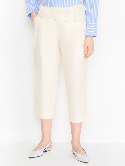 Бриджи из хлопка с двойным поясом Sportmax - МодельВерхНиз