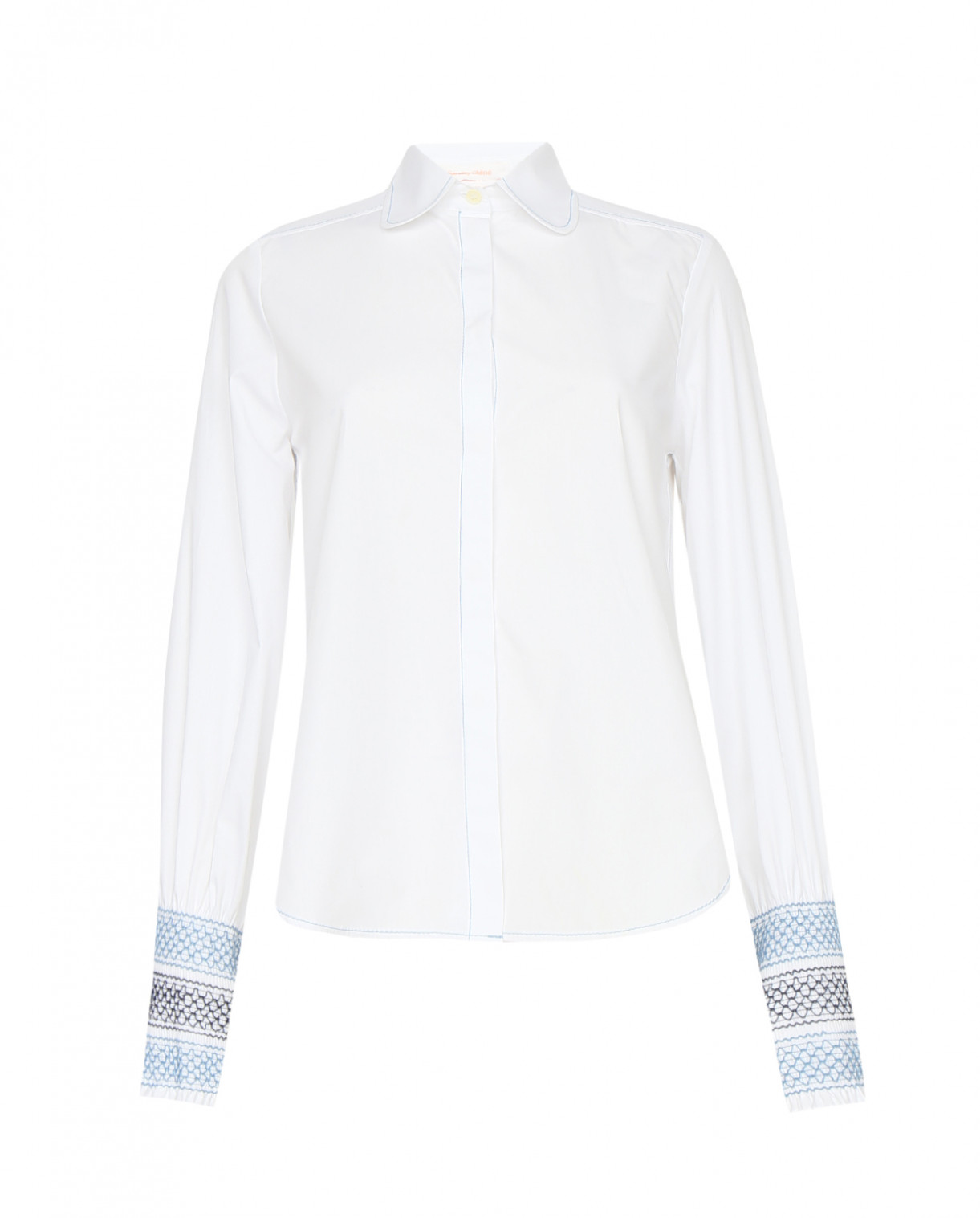 Рубашка из хлопка декорированная вышивкой See by Chloe  –  Общий вид  – Цвет:  Белый