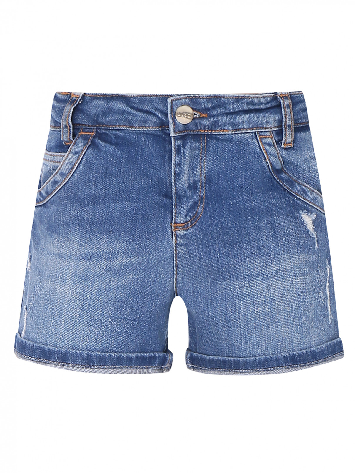 Джинсовые шорты с карманами Liu Jo  –  Общий вид  – Цвет:  Синий