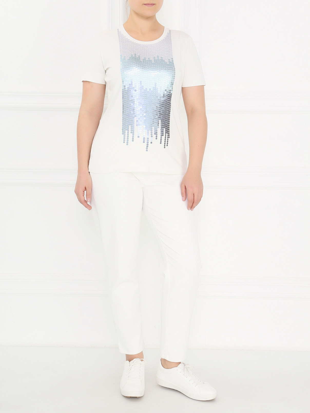 Укороченные джинсы прямого кроя Marina Rinaldi  –  Модель Общий вид  – Цвет:  Белый