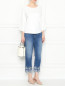 Укороченные джинсы с вышивкой Persona by Marina Rinaldi  –  МодельОбщийВид
