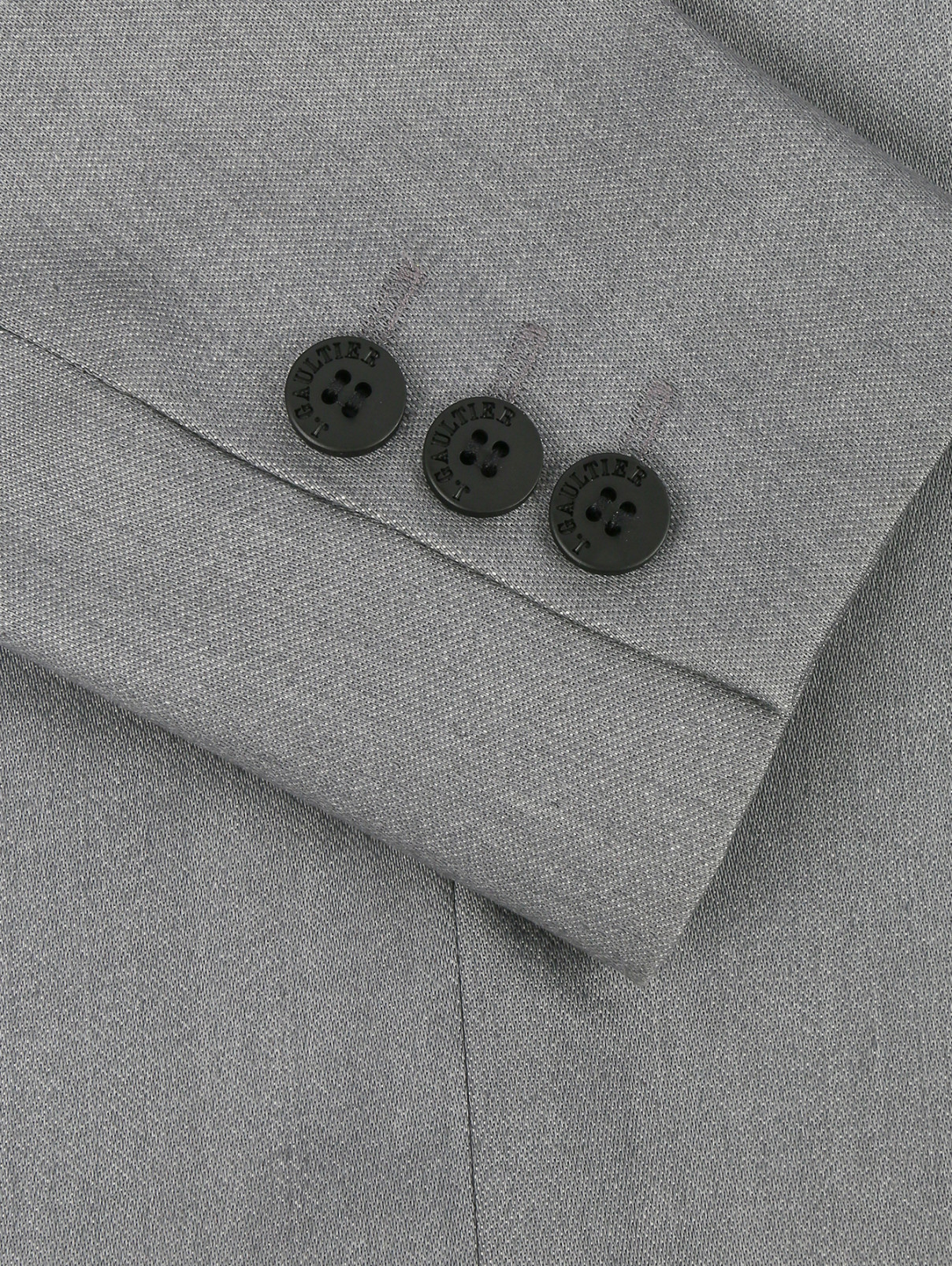Пиджак с трикотажной спинкой Gaultier Junior  –  Деталь  – Цвет:  Серый