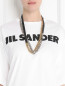 Двойное ожерелье из кожи и металла Jil Sander  –  МодельВерхНиз