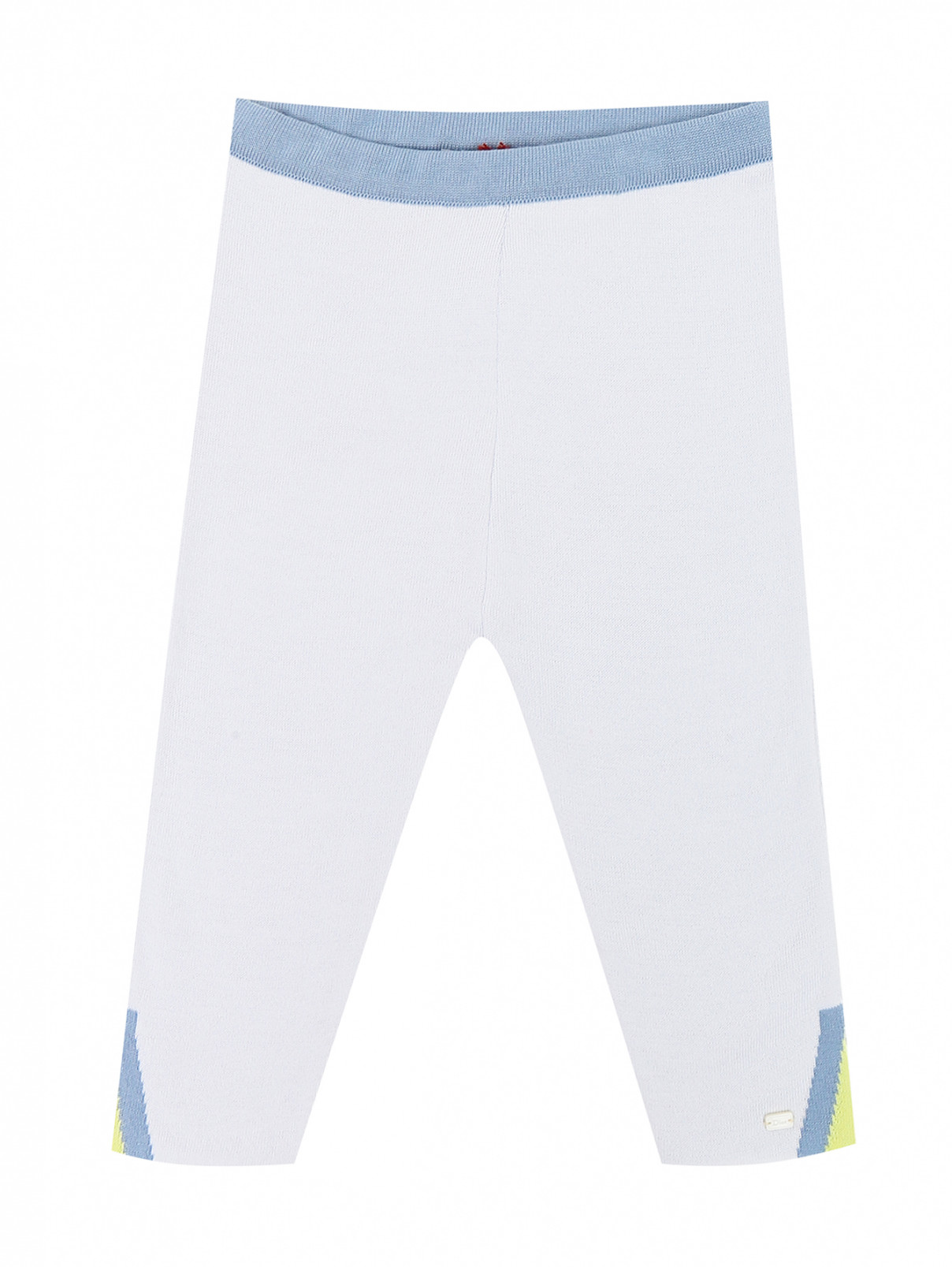 Трикотажные брюки из шерсти с контрастным декором Baby Dior  –  Общий вид  – Цвет:  Синий