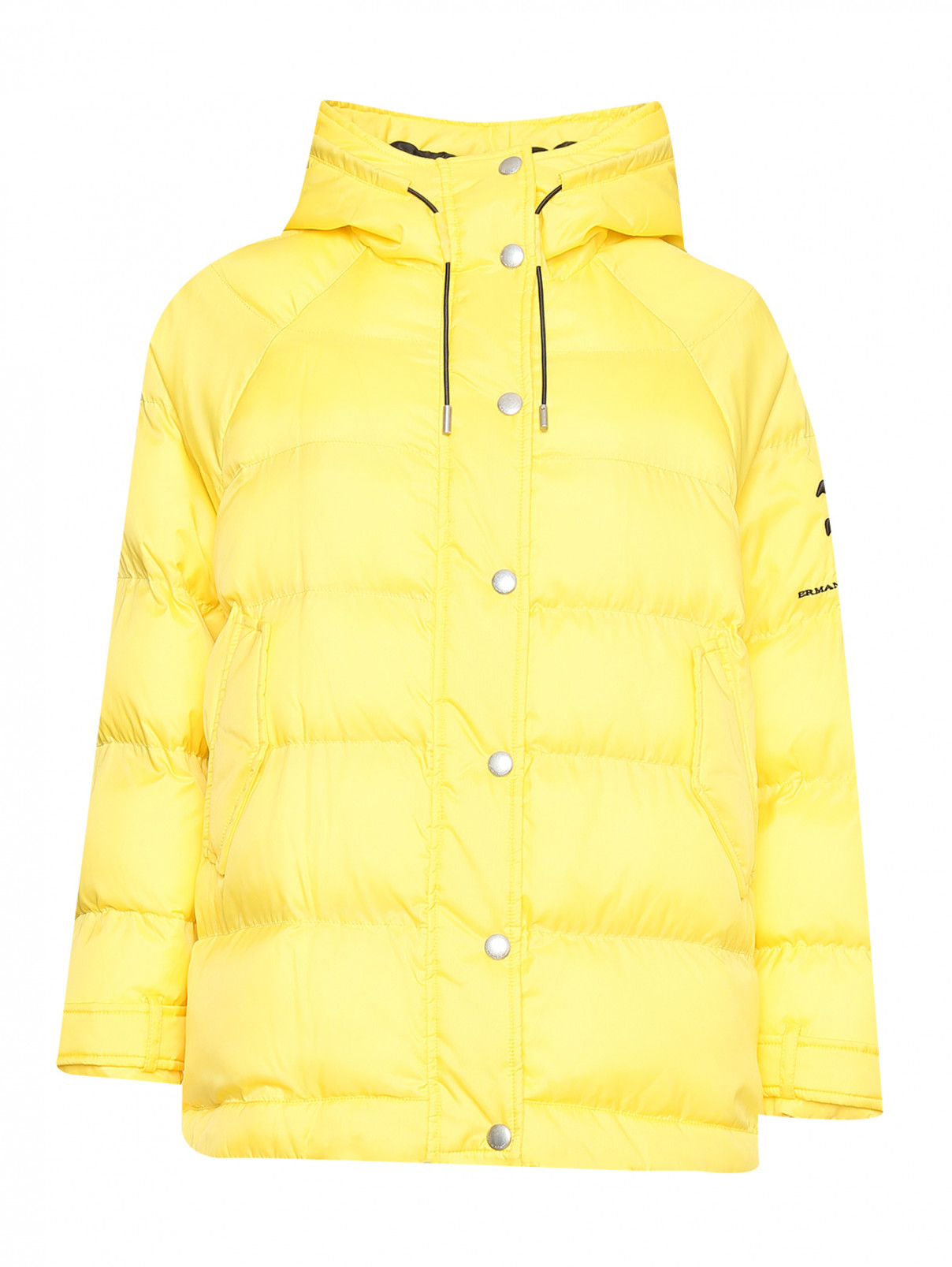 Стеганая куртка с капюшоном Ermanno Scervino  –  Общий вид  – Цвет:  Желтый