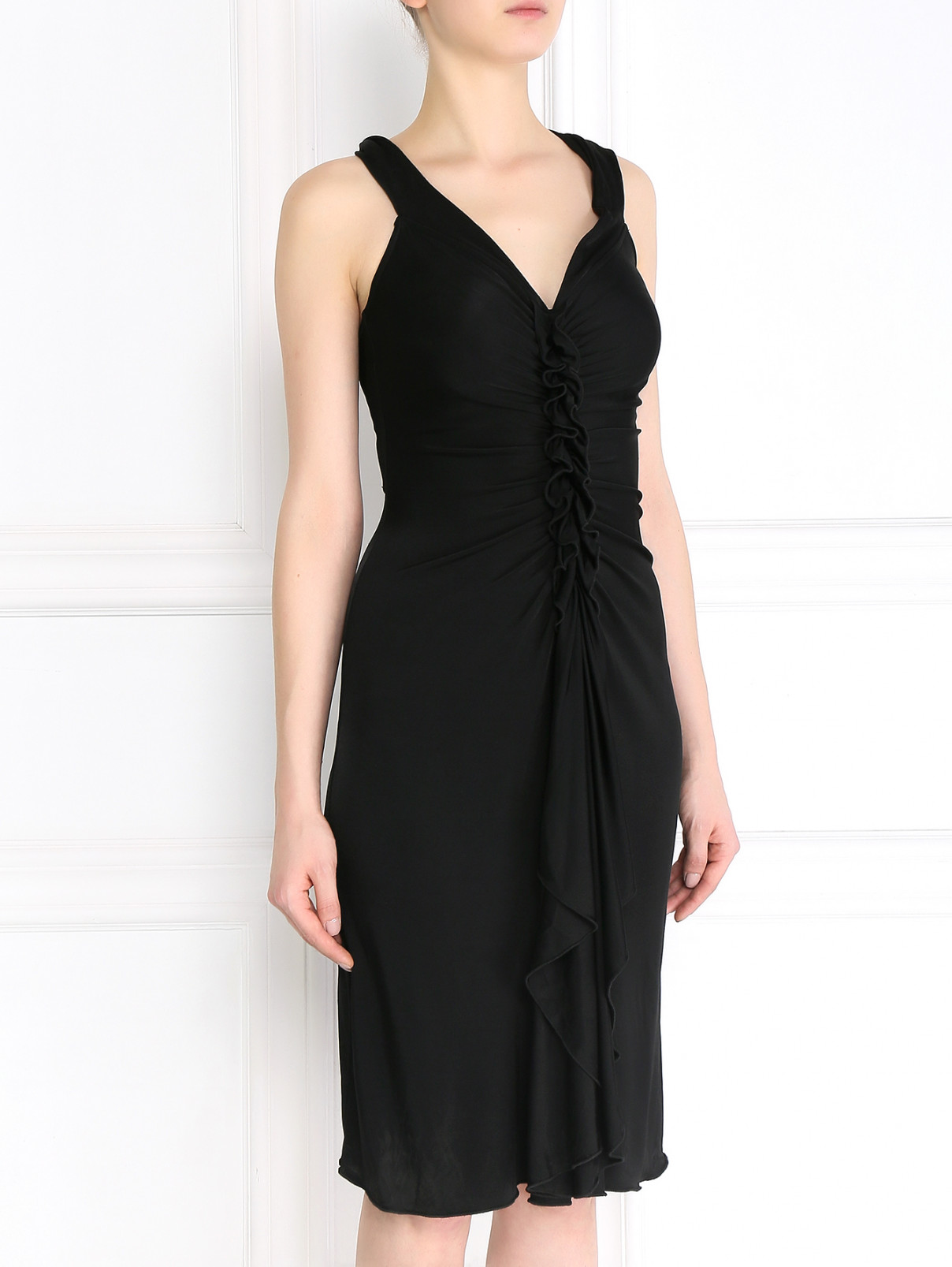 Платье с драпировкой Temperley London  –  Модель Верх-Низ  – Цвет:  Черный