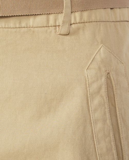 Юбка-мини из хлопка и льна с боковыми карманами и поясом в комплекте Hartford - Деталь
