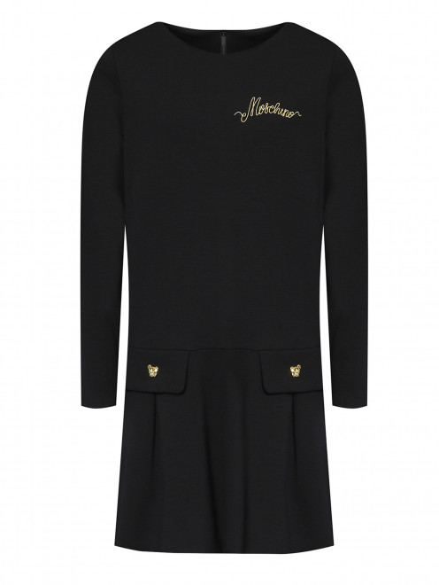 Однотонное платье с декоративными пуговицами Moschino - Общий вид