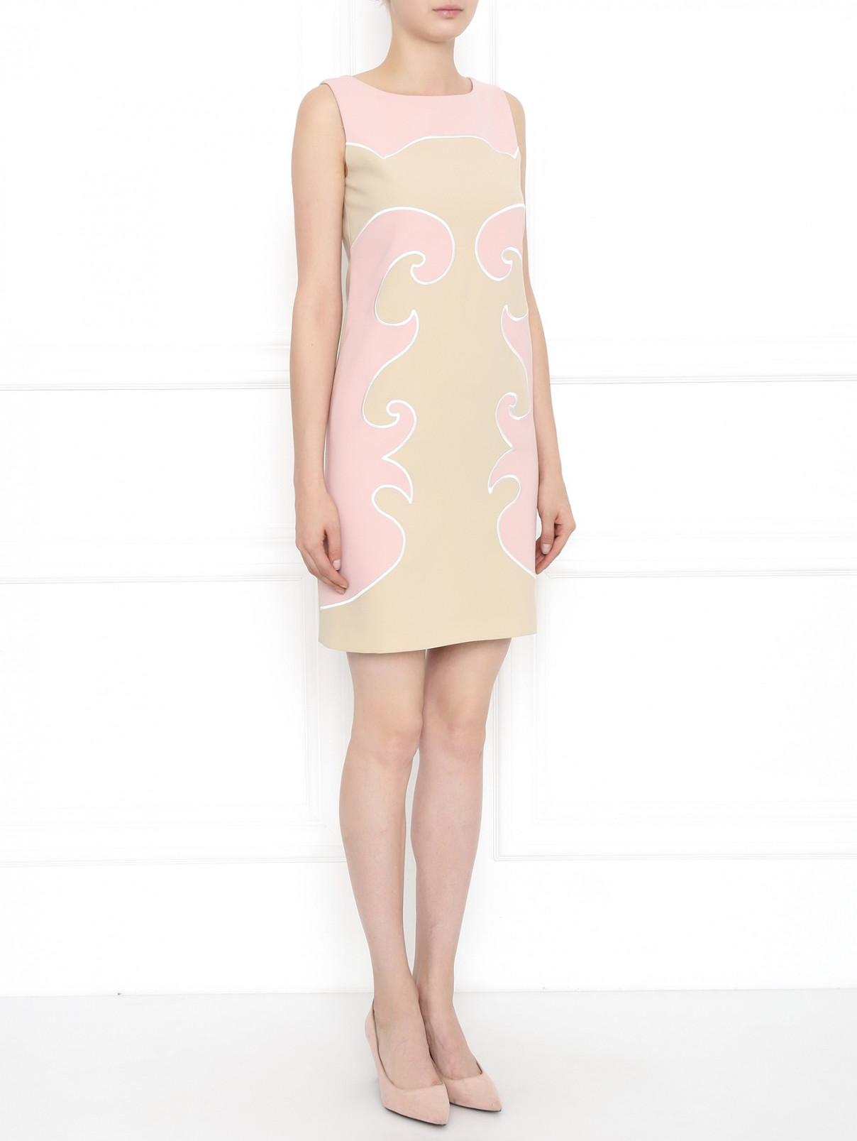 Платье-мини с декоративной отделкой Moschino  –  Модель Общий вид  – Цвет:  Мультиколор