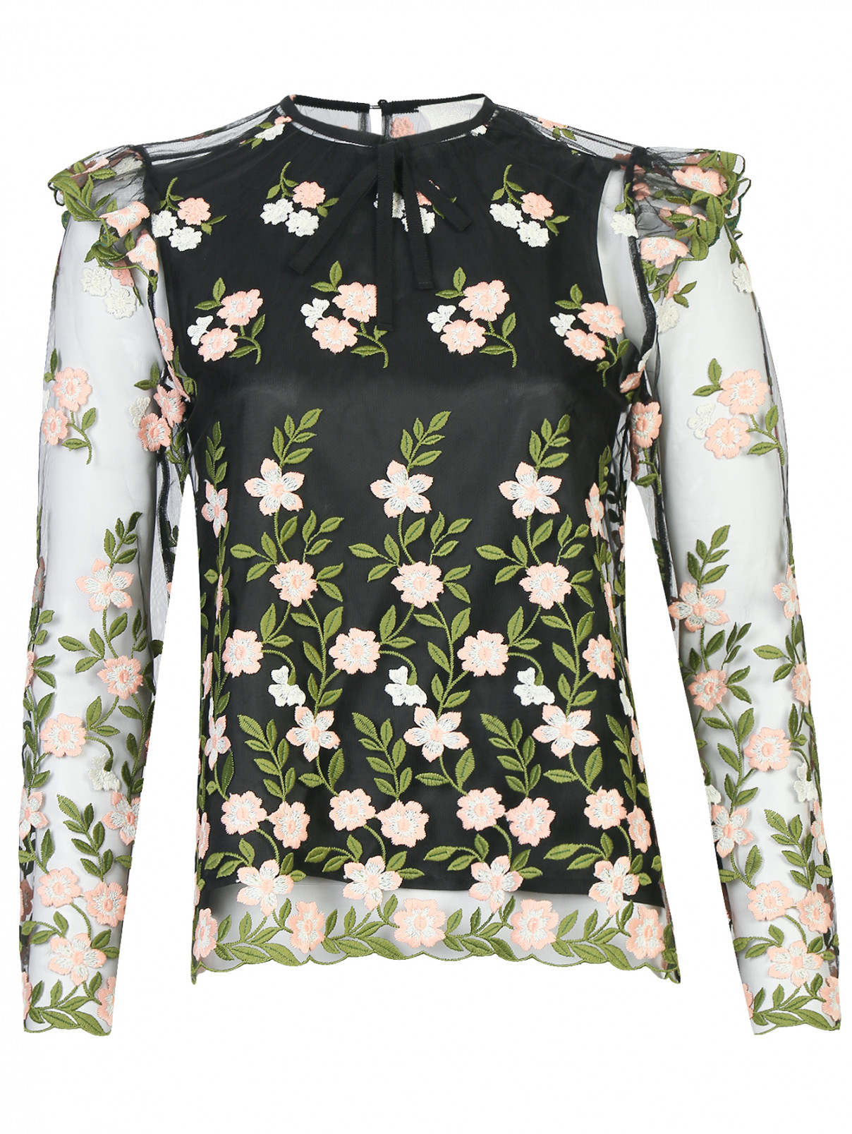 Блуза с декоративной вышивкой Orla Kiely  –  Общий вид  – Цвет:  Узор