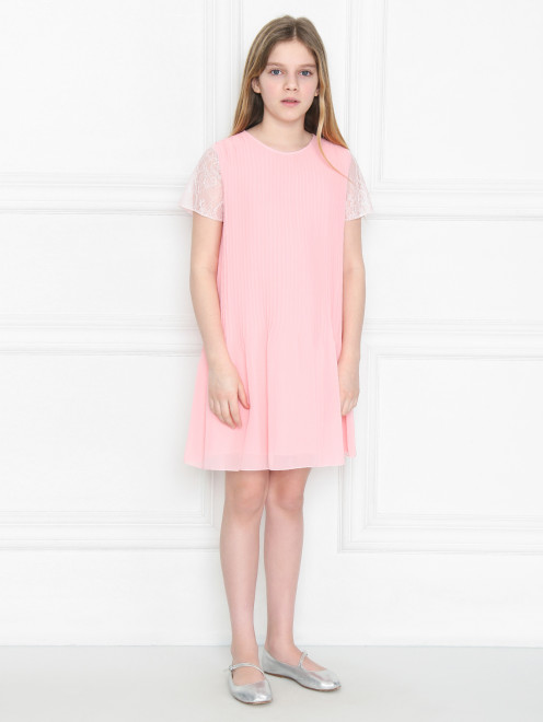 Платье плиссированное с кружевом Aletta Couture - МодельВерхНиз