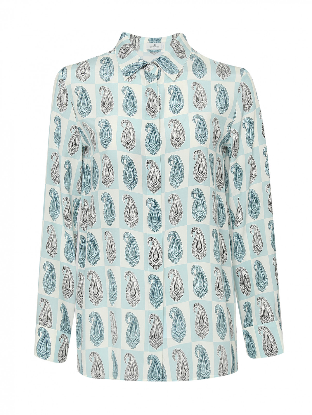 Блуза из шелка с узором Etro  –  Общий вид  – Цвет:  Узор
