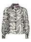 Полупрозрачная блуза с анималистичным принтом Max&Co  –  Общий вид