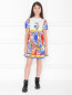 Хлопковое платье с узором и принтом Dolce & Gabbana  –  МодельОбщийВид