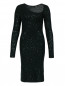 Платье из кашемира и шелка, декорированное пайетками Donna Karan  –  Общий вид