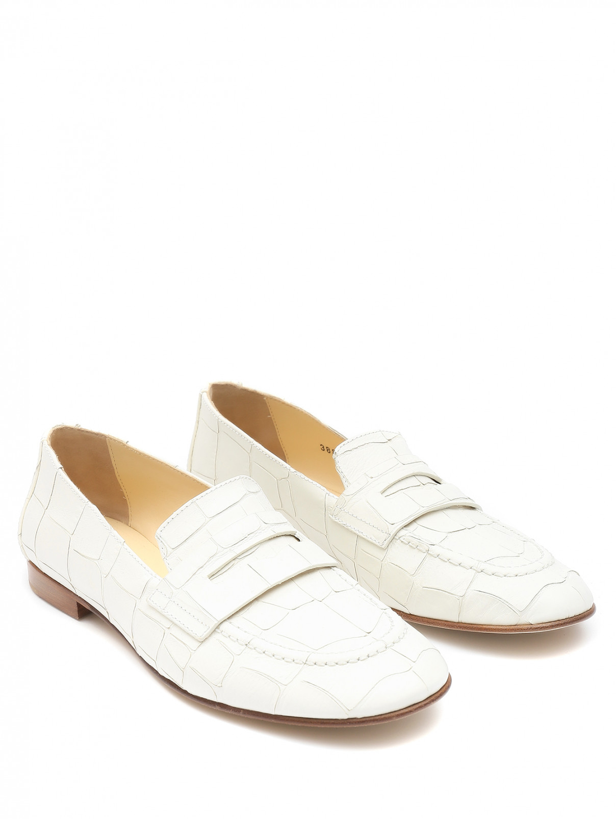 Туфли из кожи на небольшом каблуке Ermanno Scervino  –  Общий вид  – Цвет:  Белый