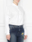 Рубашка свободного кроя, из хлопка , с рюшами Marina Rinaldi  –  МодельВерхНиз