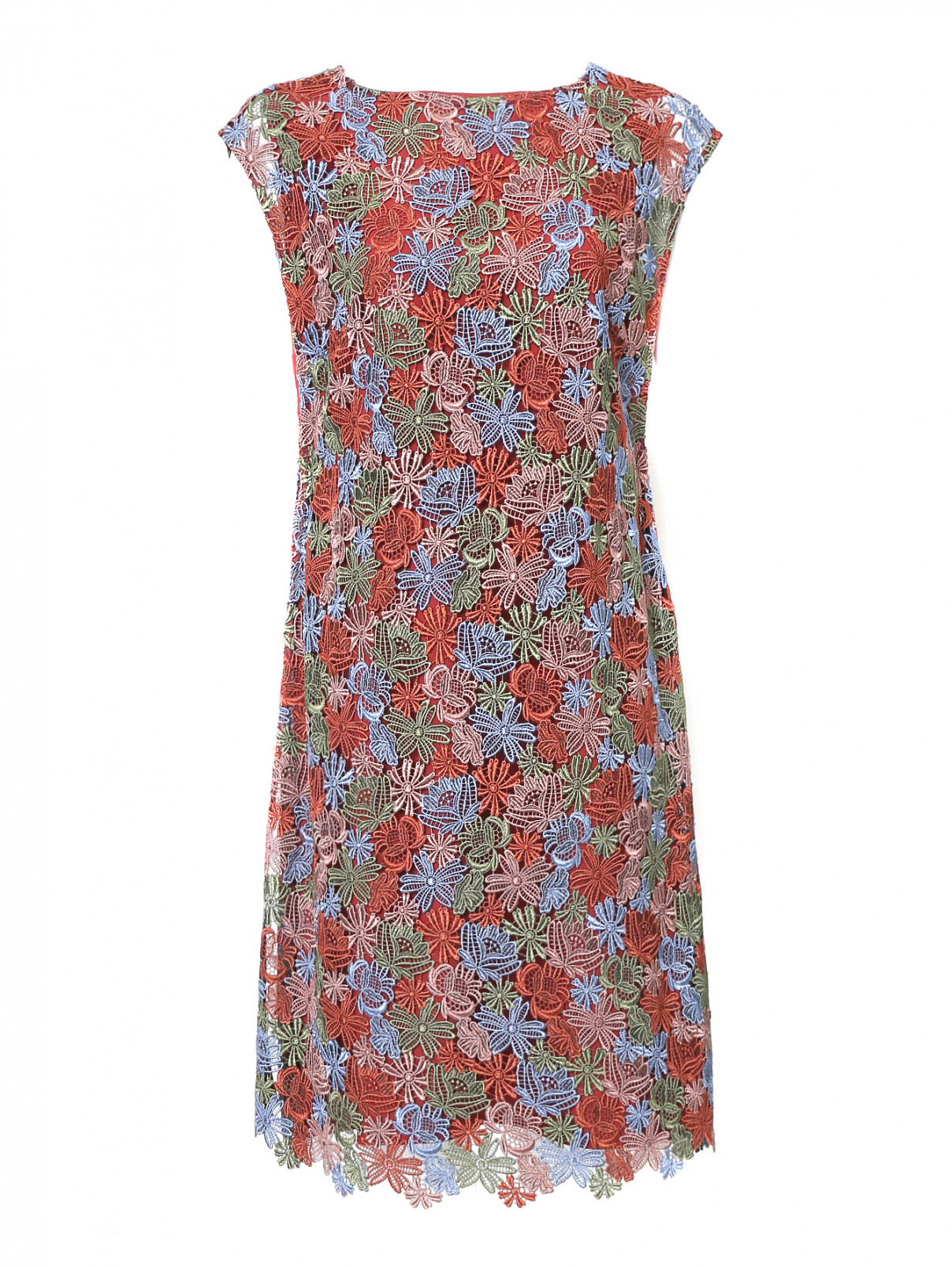 Платье из кружева свободного кроя Daniela de Souza  –  Общий вид  – Цвет:  Мультиколор