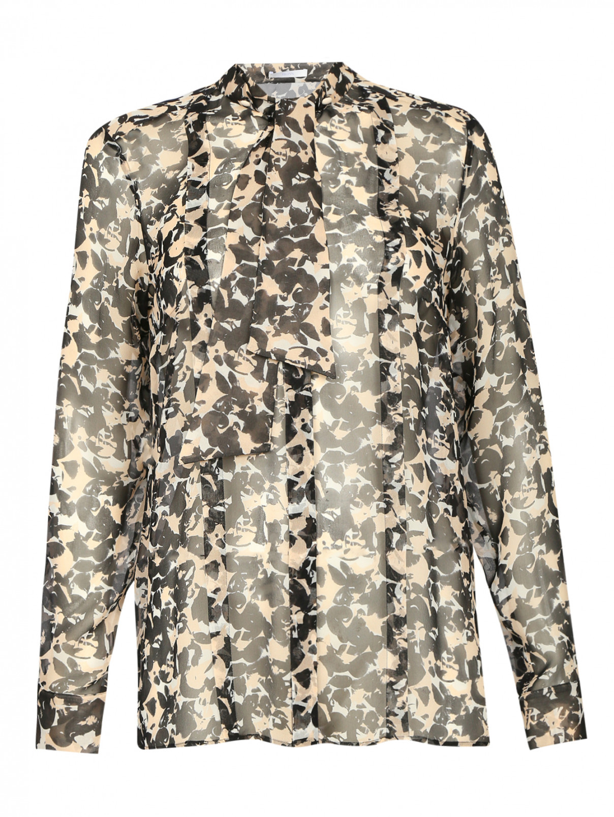 Блуза из шелка с абстрактным узором Boss  –  Общий вид  – Цвет:  Узор