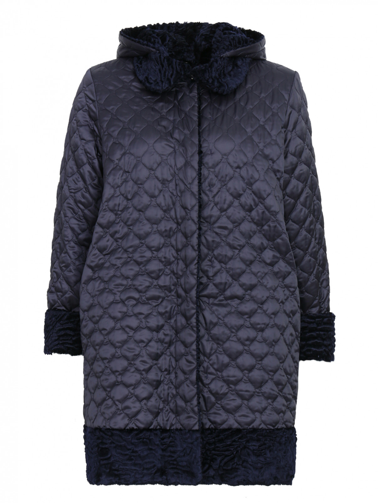Двусторонняя стеганая куртка с капюшоном и контрастной отделкой Voyage by Marina Rinaldi  –  Общий вид