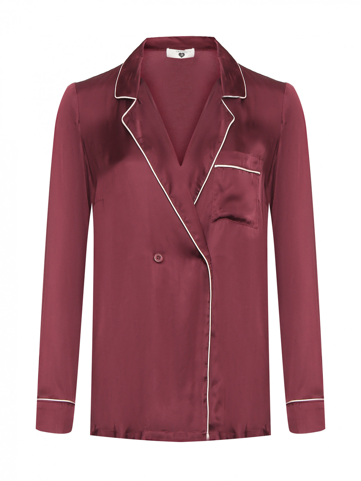 Блуза из вискозы с контрастной отстрочкой TWINSET  –  Общий вид