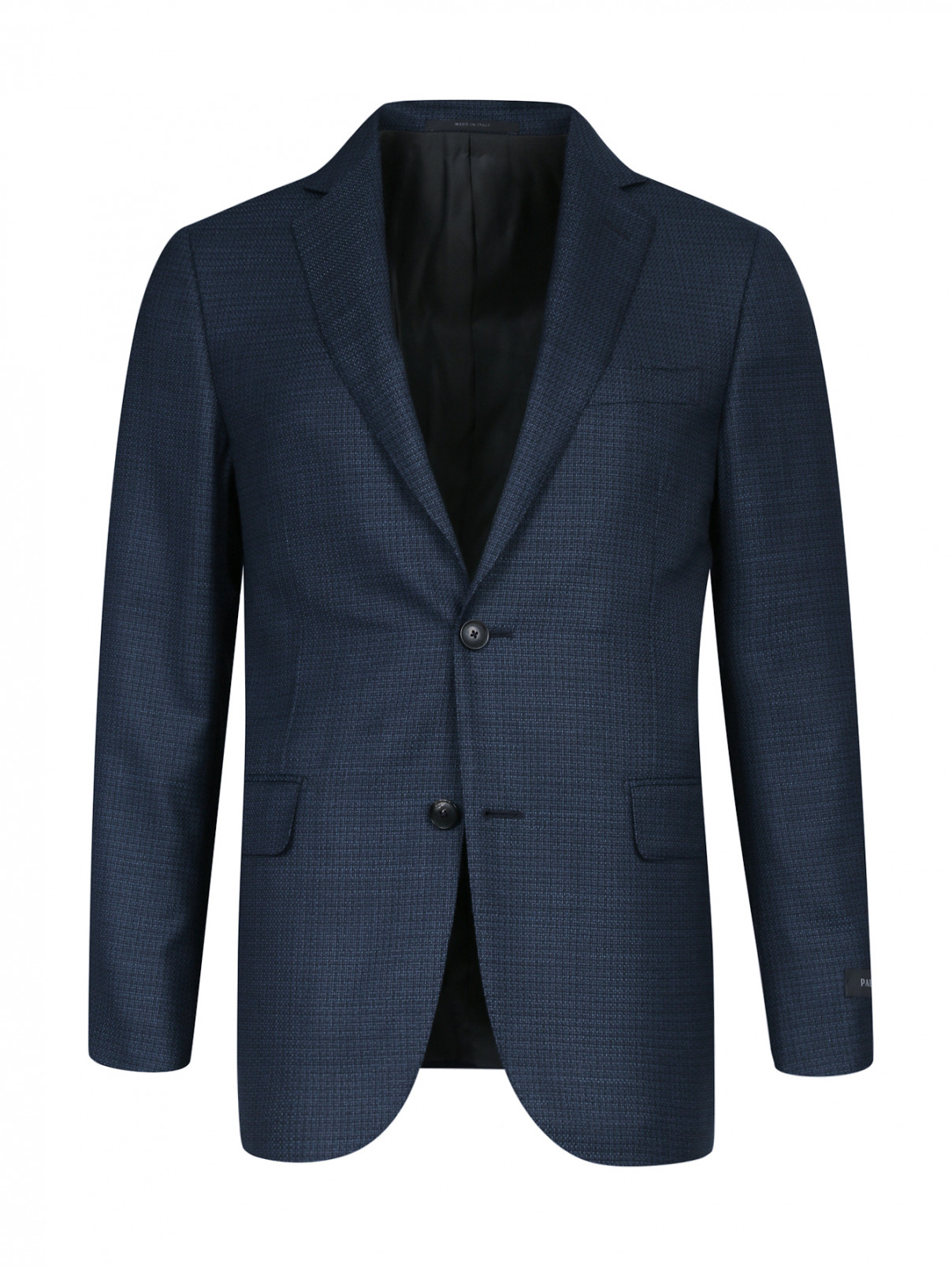Пиджак из шерсти  с узором Pal Zileri  –  Общий вид  – Цвет:  Синий