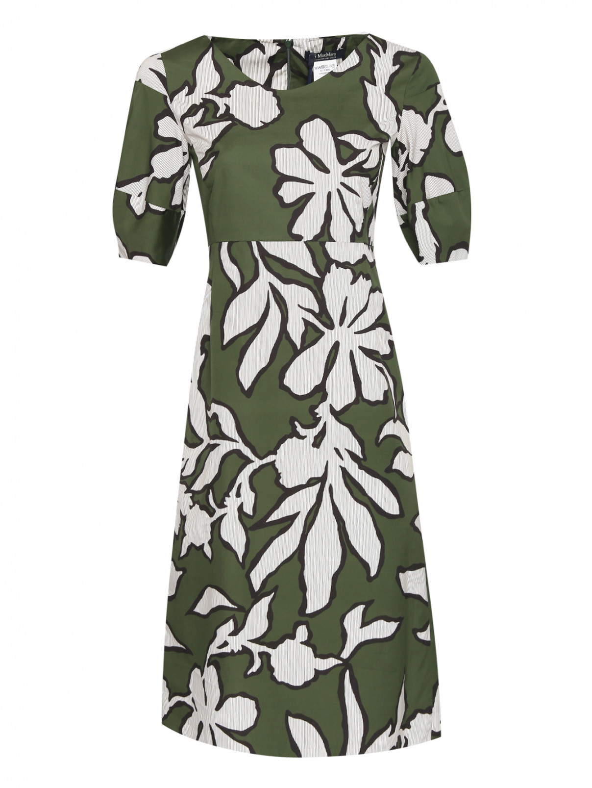 Платье из хлопка с узором Max Mara  –  Общий вид  – Цвет:  Узор