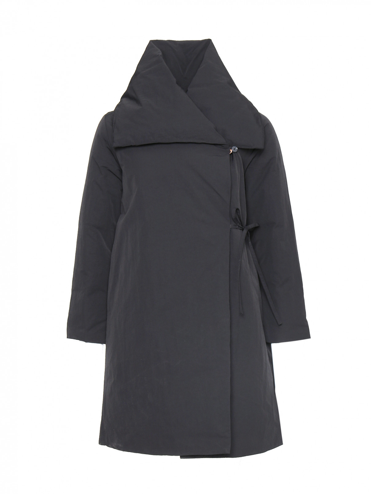 Куртка с запахом однотонная Max&Co  –  Общий вид  – Цвет:  Черный