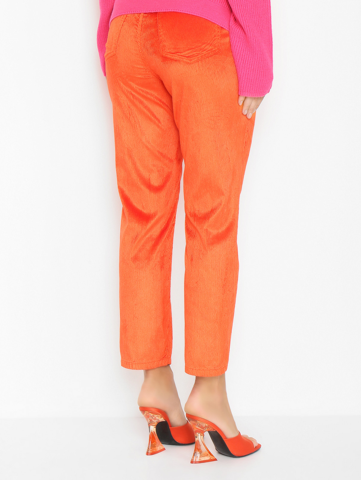 Однотонные брюки из смешанного хлопка Marina Rinaldi  –  МодельВерхНиз1  – Цвет:  Оранжевый