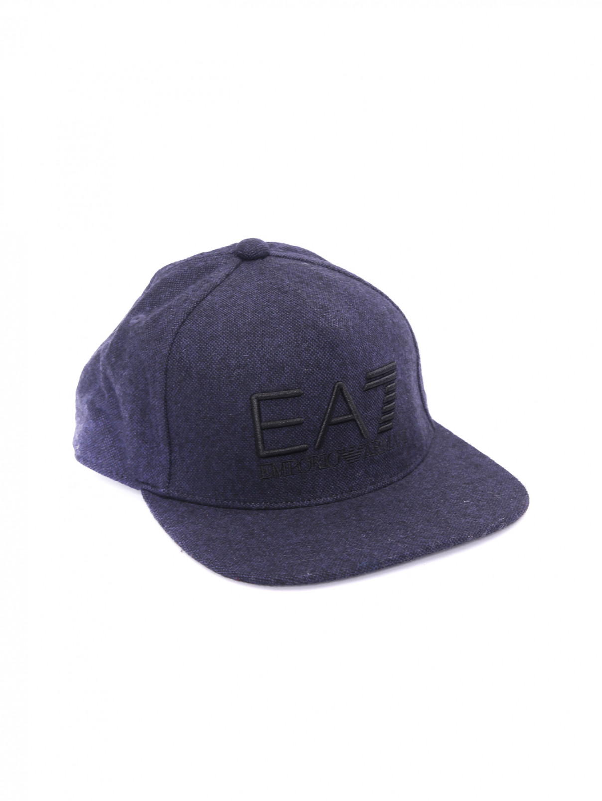 Кепка из смешанной шерсти с логотипом EA 7  –  Общий вид  – Цвет:  Синий
