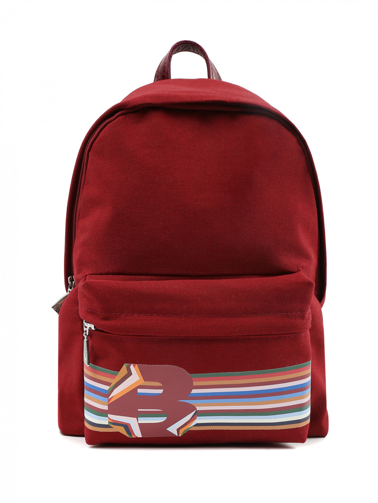 Рюкзак текстильный с аппликацией BOSCO  –  Общий вид  – Цвет:  Красный