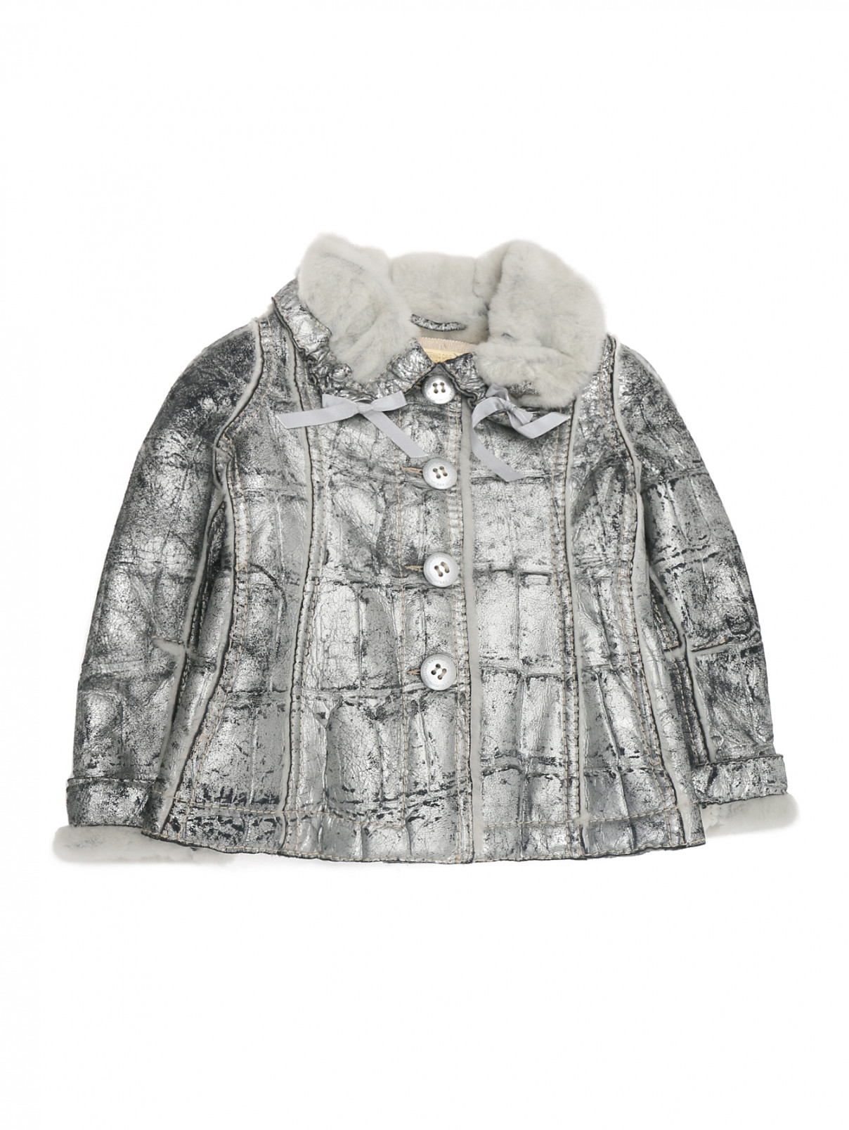 Куртка утепленная с металлизированным покрытием I Pinco Pallino  –  Общий вид  – Цвет:  Серый