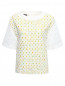 Блуза двухслойная из ткани с принтом Moschino Boutique  –  Общий вид