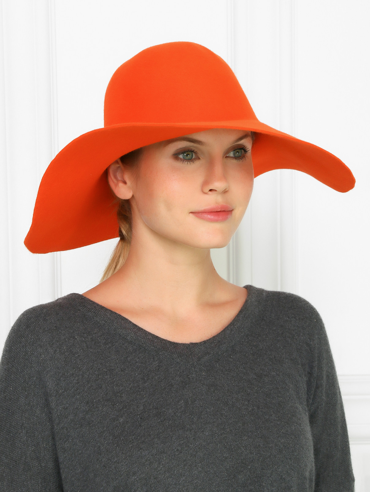 Шляпа из шерсти кролика с широкими полями El Dorado Hats  –  Модель Общий вид  – Цвет:  Оранжевый